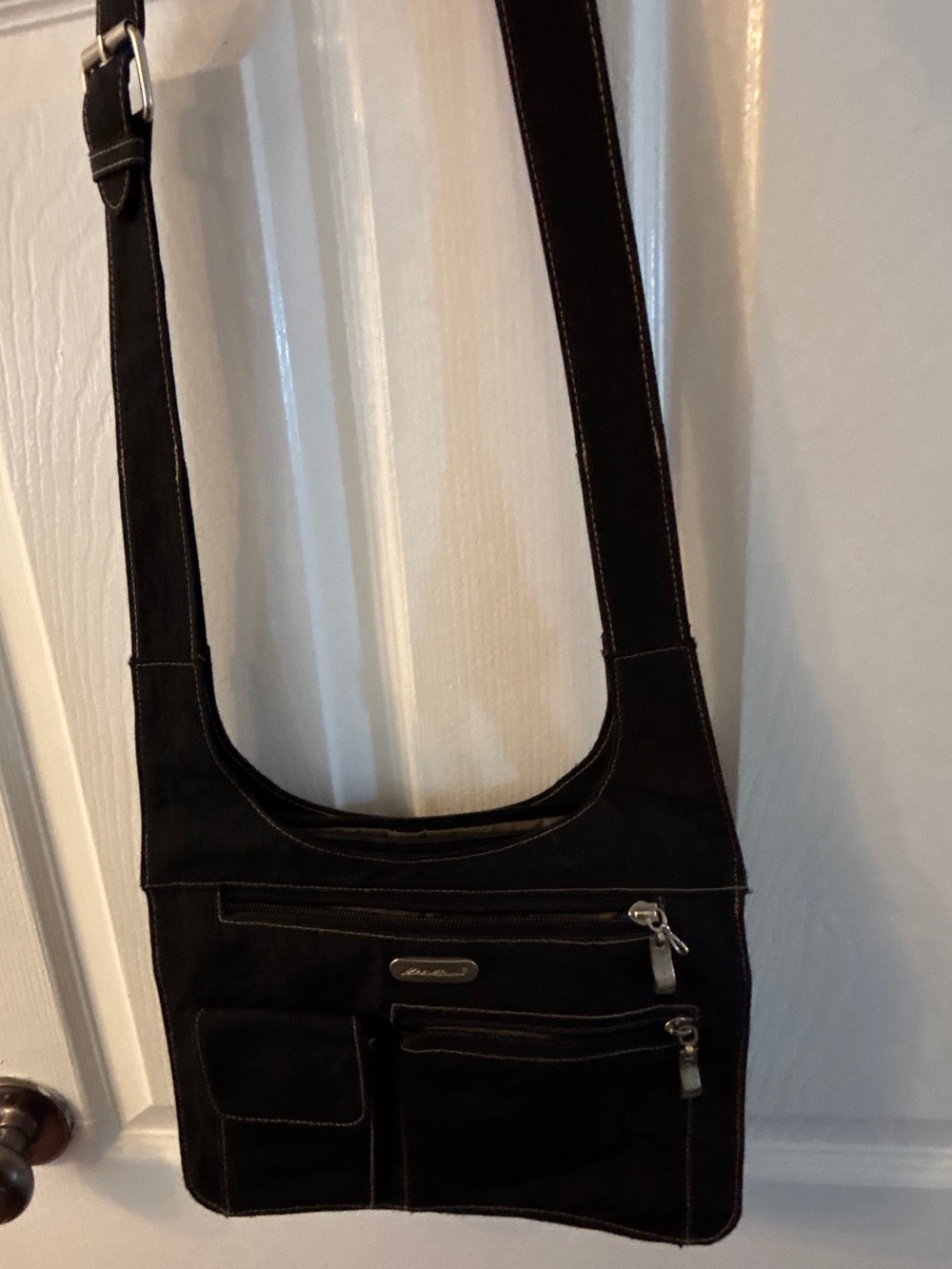 Eddie Bauer Black Crossbody Organizer Travel Bag Multi Pocket